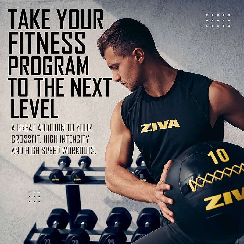 ZIVA Soft Wall Ball – Highly Durable Weighted Exercise Medicine Slam Ball for Strength and Conditioning Workout - Multiple Color, Weight Available - Image 3