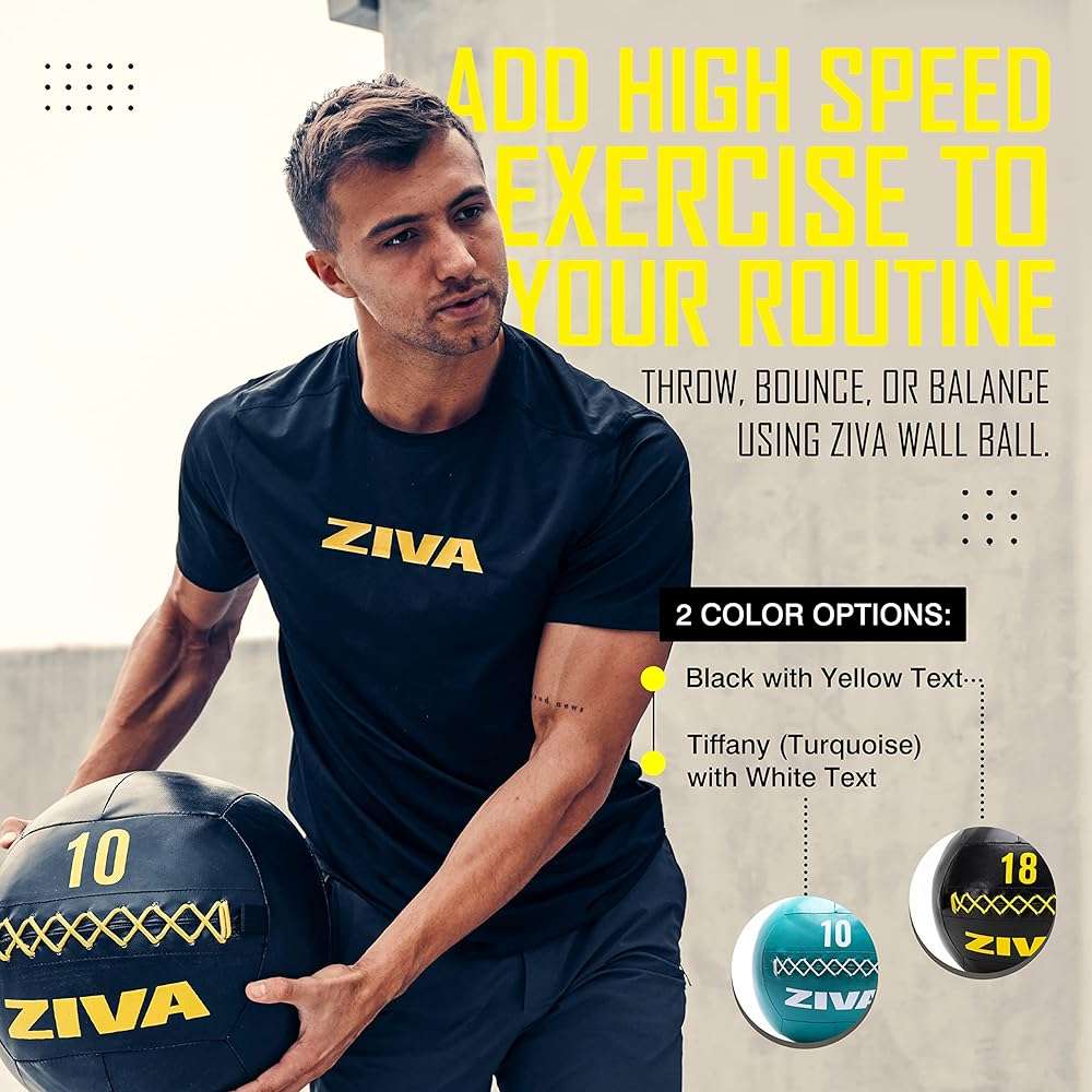 ZIVA Soft Wall Ball – Highly Durable Weighted Exercise Medicine Slam Ball for Strength and Conditioning Workout - Multiple Color, Weight Available - Image 5