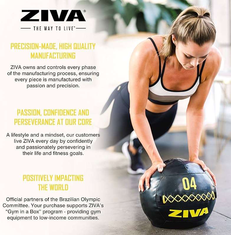 ZIVA Soft Wall Ball – Highly Durable Weighted Exercise Medicine Slam Ball for Strength and Conditioning Workout - Multiple Color, Weight Available - Image 7