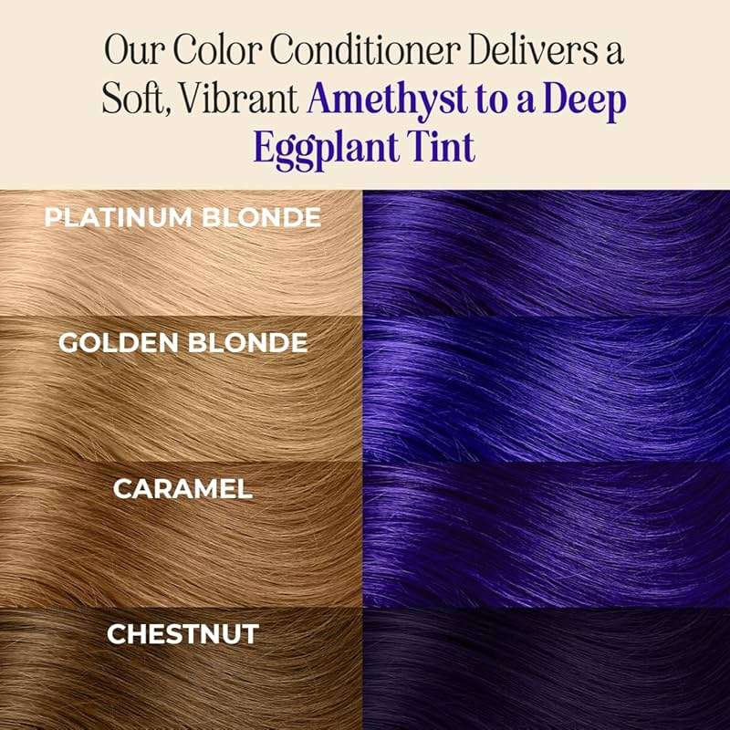 INH Semi Permanent Hair Color | Color Depositing Conditioner | Amethyst Dark Purple Hair Dye | No Bleach No Peroxide Temporary Tint for Women, Men | Vegan, Ammonia Free, Sulfate Free, Ready to Use 6oz - Image 3
