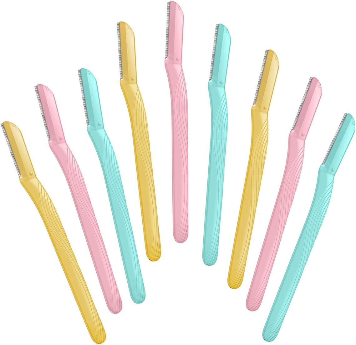 Amazon Basics Dermaplane Razor, Peach Fuzz Remover, Face Shaver for Women, Eyebrow Trimmer and Shaper, Facial Hair Removal, Exfoliating Tool with Blade Cover, Multicolor, 9 Count - Image 2