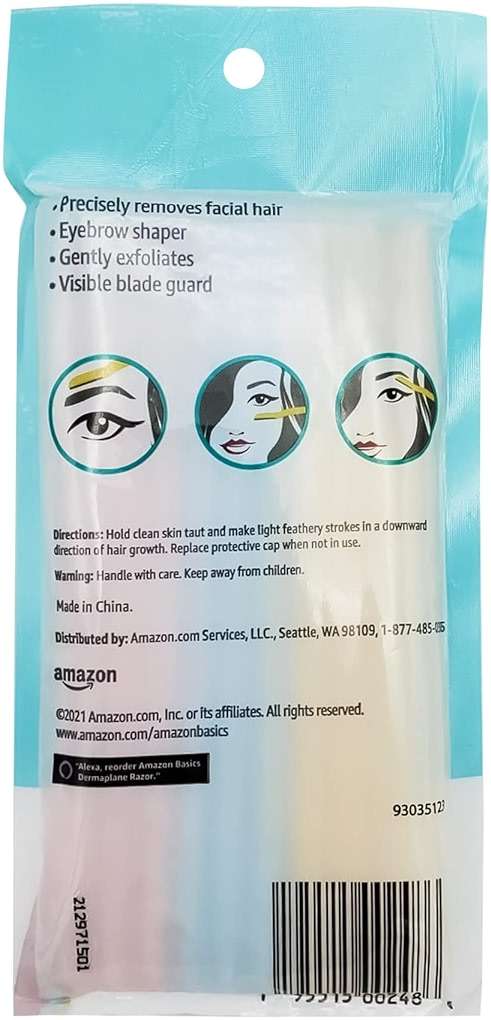 Amazon Basics Dermaplane Razor, Peach Fuzz Remover, Face Shaver for Women, Eyebrow Trimmer and Shaper, Facial Hair Removal, Exfoliating Tool with Blade Cover, Multicolor, 9 Count - Image 3