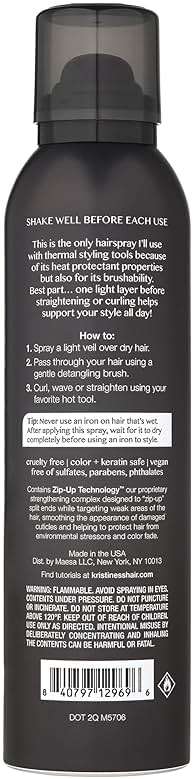 Kristin Ess Ultra Fine Professional Hairspray + Heat Protectant for Hair - Lightweight Hold for Women - Volumizing Anti Frizz Hair Styling - Brushable, Flexible Styling + Finishing Spray - Color Safe - Image 2