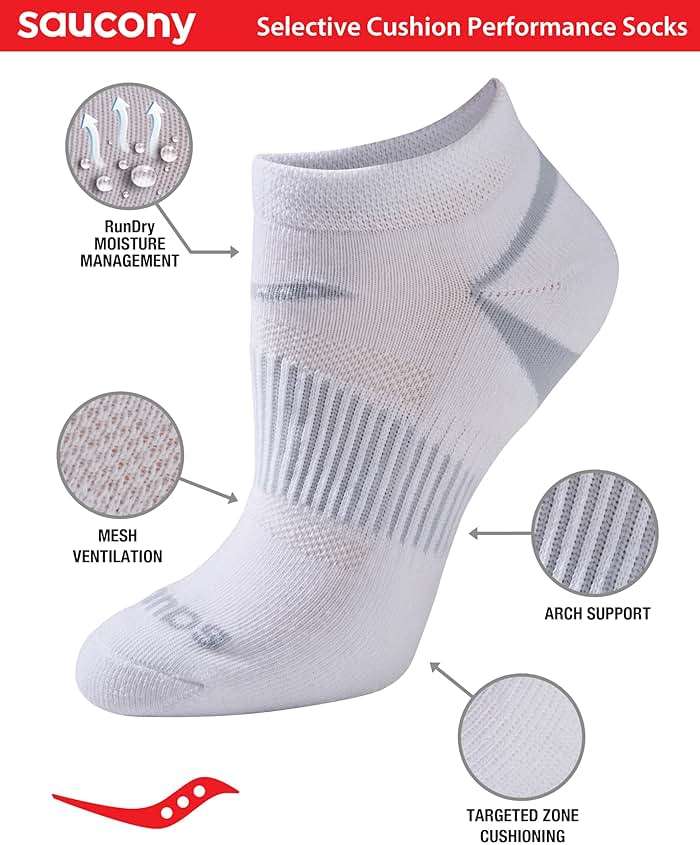 Saucony Women's RunDry Performance Selective Cushion Socks, Available in S-L (6, 12 Pairs) - Image 3