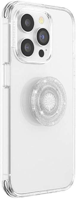 PopSockets Adhesive Phone Grip, Holder, Phone Stand, Glitter - Clear Glitter Silver - Image 3