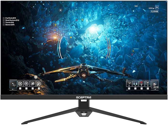 Sceptre 27-inch FHD 1080p IPS Gaming LED Monitor up to 165Hz 144Hz 1ms DisplayPort HDMI, FreeSync FPS RTS Build-in Speakers Gunmetal Black 2022 (E275B-FPT165) - Image 6