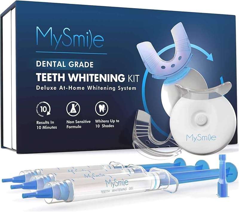 MySmile Teeth Whitening Kit with LED Light, 10 Min Non-Sensitive Whitener - Image 1