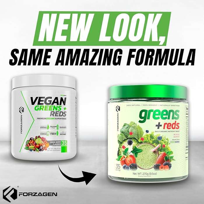 Forzagen Vegan Greens & Reds Superfood Powder - Organic Super Greens Powder | Premium Veggie Powder Supplement | 35 Servings Reds and Greens Superfood Powder - Image 5