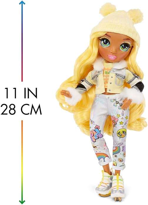 Rainbow High Winter Break Sunny Madison – Yellow Fashion Doll and Playset with 2 Designer Outfits, Pair of Skis & Accessories - Image 3