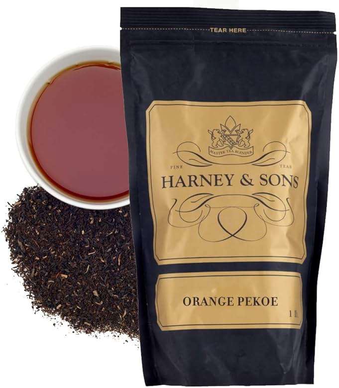 Harney & Sons Orange Pekoe Loose Leaf Black Tea – Ceylon & India Blend, Caffeinated, 16 oz Bag - Image 1