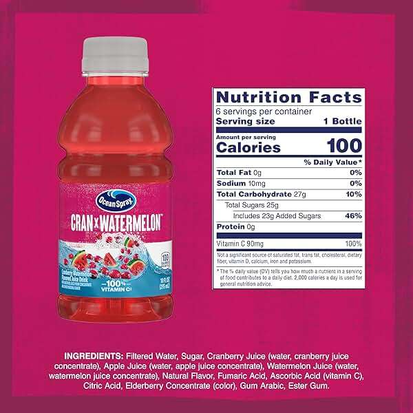 Ocean Spray® Cran-Watermelon™ Cranberry Watermelon Juice Drinks, 10 Fl Oz Bottles, 6 Count - Image 2