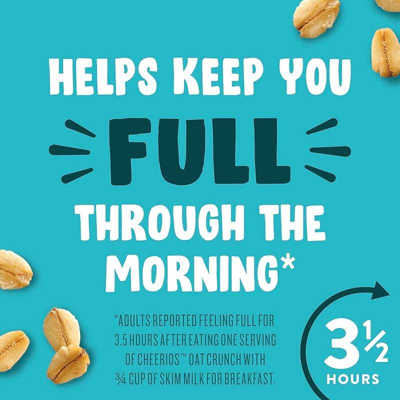 Cheerios Oat Crunch Almond Breakfast Cereal, Made with Whole Grain, Large Size, 18.2 oz - Image 4