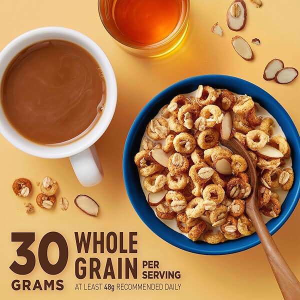 Cheerios Oat Crunch Almond Breakfast Cereal, Made with Whole Grain, Large Size, 18.2 oz - Image 6