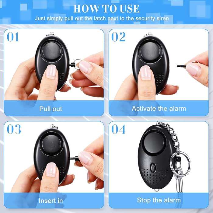 Konohan 12-Piece Personal Alarm Set, Emergency LED Light Keychain Alarms in 6 Colors for Women & Men - Image 3