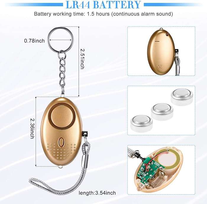 Konohan 12-Piece Personal Alarm Set, Emergency LED Light Keychain Alarms in 6 Colors for Women & Men - Image 7