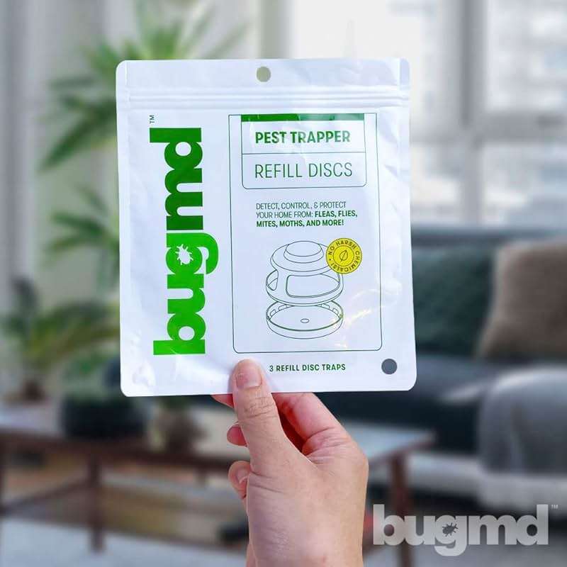 BugMD Flea Trap Refill Disc - Pest Trapper, Traps Pest Control Sticky Pad for Bugs Fleas Mosquitoes, No Harsh Chemicals, Family Pet and Friendly - Image 3