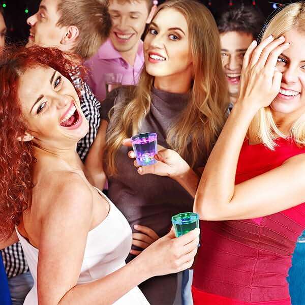 JTWKING Light Up Shot Glasses Set of 24 Party Favors Adults Shot Cups for Party LED Flash Light Up Drinking Glasses Glow in the Dark Shot Glasses for Birthday Valentine Day Weddings Festivals etc - Image 2