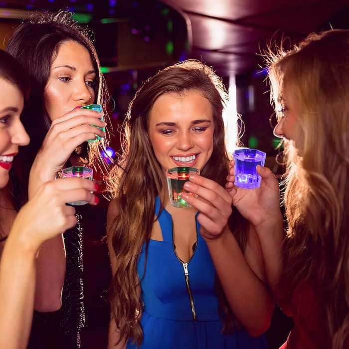 JTWKING Light Up Shot Glasses Set of 24 Party Favors Adults Shot Cups for Party LED Flash Light Up Drinking Glasses Glow in the Dark Shot Glasses for Birthday Valentine Day Weddings Festivals etc - Image 6