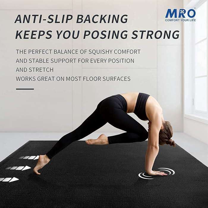 MRO Extra Large Yoga Mat, 12'x6'/9'x6'/7'x5'/6'x4' (9MM) Extra Wide and Thick Exercise Mats for Home Gym Workout, Non-Slip, Soft for Women and Men Fitness, Ideal for Barefoot Yoga, Pilates, stretching - Image 5