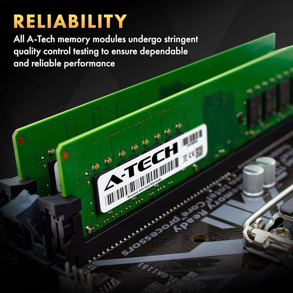 A-Tech 64GB (2x32GB) DDR4 3200 MHz UDIMM PC4-25600 (PC4-3200AA) CL22 DIMM 2Rx8 Non-ECC Desktop RAM Memory Modules - Image 6