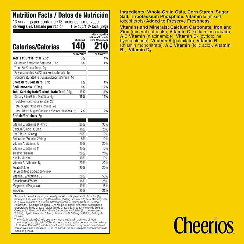 Cheerios, Heart Healthy Gluten Free Breakfast Cereal, Family Size, 18 oz - Image 2