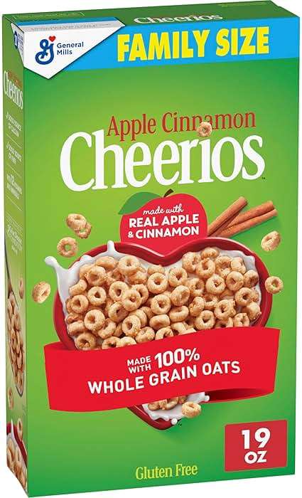 Apple Cinnamon Cheerios, Heart Healthy Gluten Free Cereal, Made with Whole Grain Oats, Family Size, 19 oz - Image 1