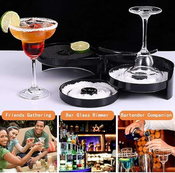 1 Pack 3 Tier Bar Glass Rimmer for Margarita and Cocktail, Bartender Tool,Salt Box Spice Container - Image 6