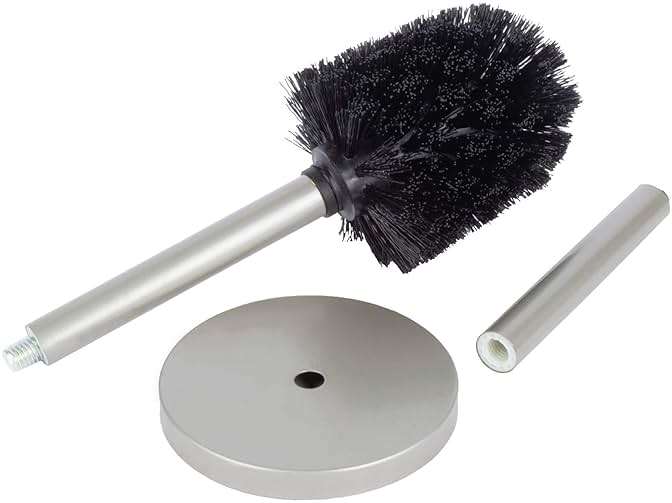 JS Jackson Supplies Sleek Toilet Brush and Holder with Metal Handle - Brushed Nickel - Image 4