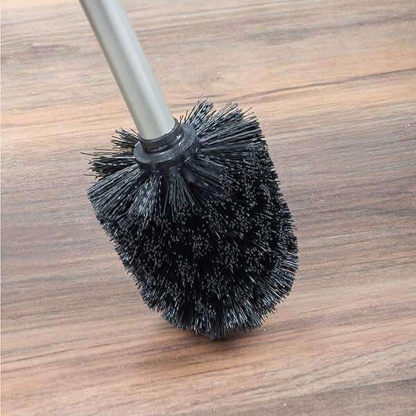 JS Jackson Supplies Sleek Toilet Brush and Holder with Metal Handle - Brushed Nickel - Image 9