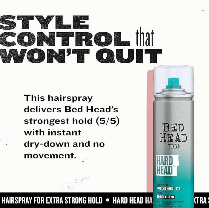 TIGI Bed Head Hard Head Hair Spray – Extra Strong Hold for All Day Style and All Hair Types, 11.7 oz - Image 4