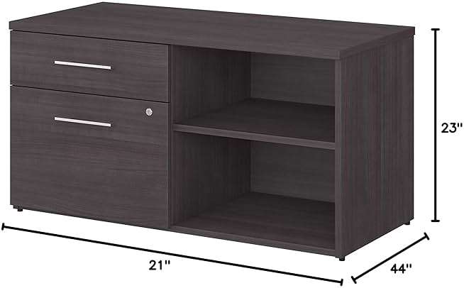 Bush Business Furniture Office 500 Low Storage Cabinet with Drawers and Shelves in Storm Gray - Image 8