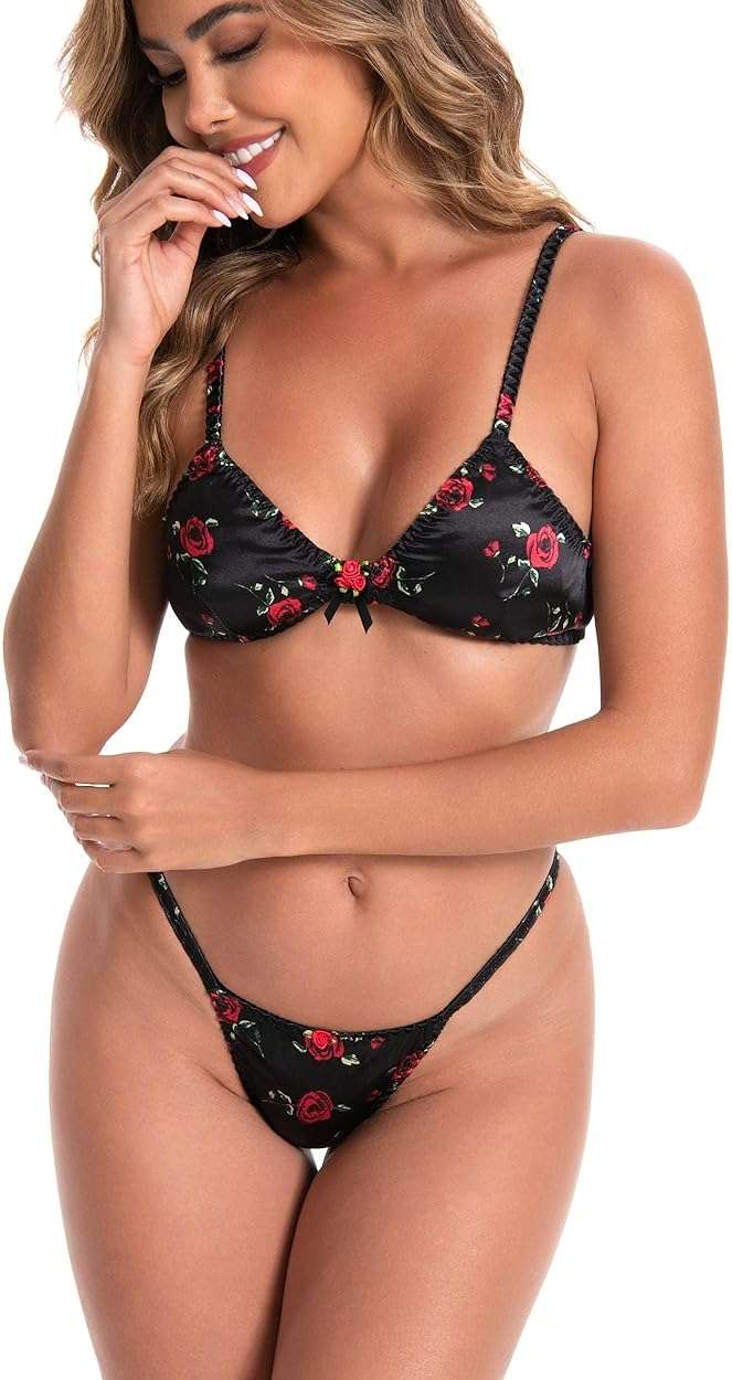 Satini Women's Tanga Bikini Briefs Satin Panties - Image 5