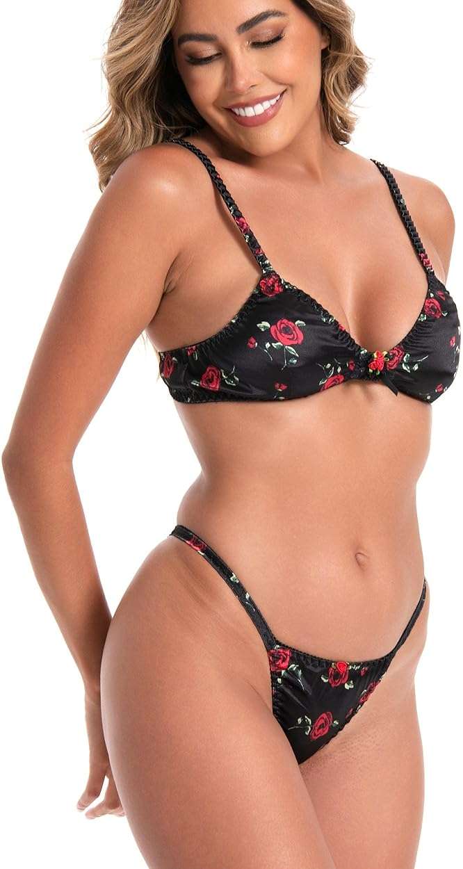 Satini Women's Tanga Bikini Briefs Satin Panties - Image 6