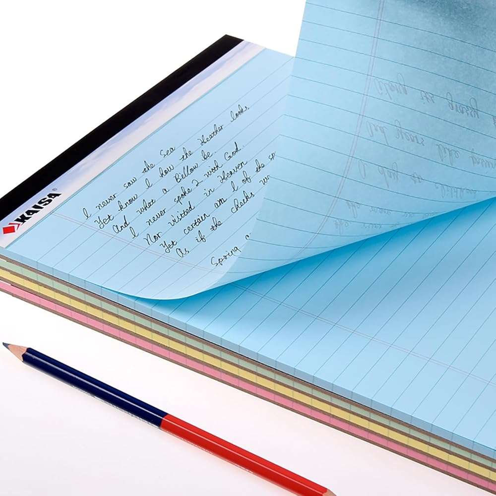 KAISA note pads Colored Legal Pad Writing Pads 8.5x11 inch, Wide Ruled, 40 Sheets/Pad, 20lb Colored Paper, Perforated Writing Pad with Sturdy Back (4 Pads), KSU-5972 - Image 3