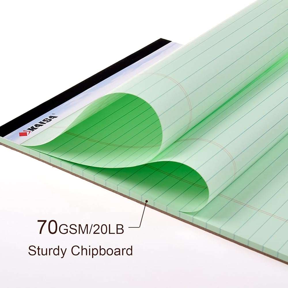 KAISA note pads Colored Legal Pad Writing Pads 8.5x11 inch, Wide Ruled, 40 Sheets/Pad, 20lb Colored Paper, Perforated Writing Pad with Sturdy Back (4 Pads), KSU-5972 - Image 9