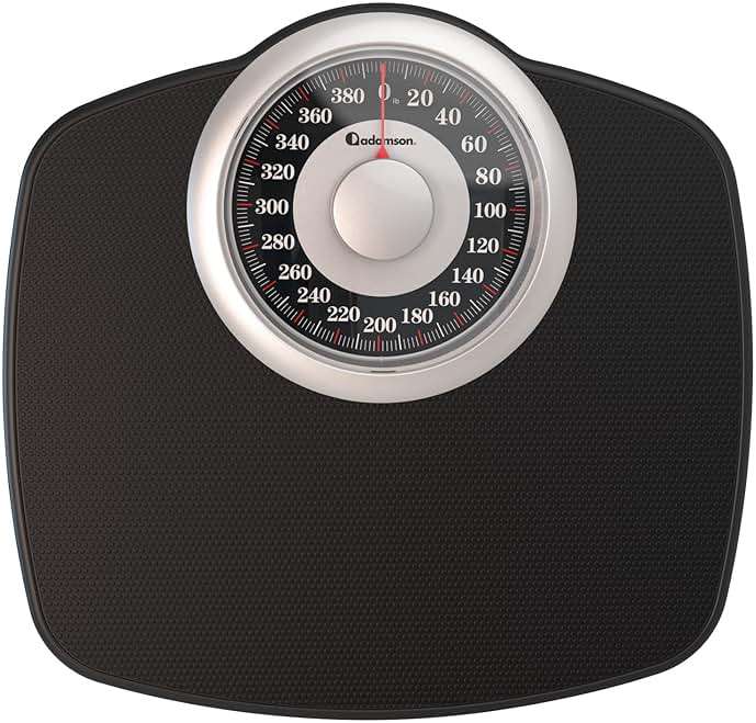 Adamson A25 Scales for Body Weight - Up to 400 LB - New - 5.3" Dial on 12.4" x 10.2" Platform - Anti-Skid Rubber Surface - High Precision Bathroom Scale Analog - Durable with 20-Year Assurance - Black - Image 1