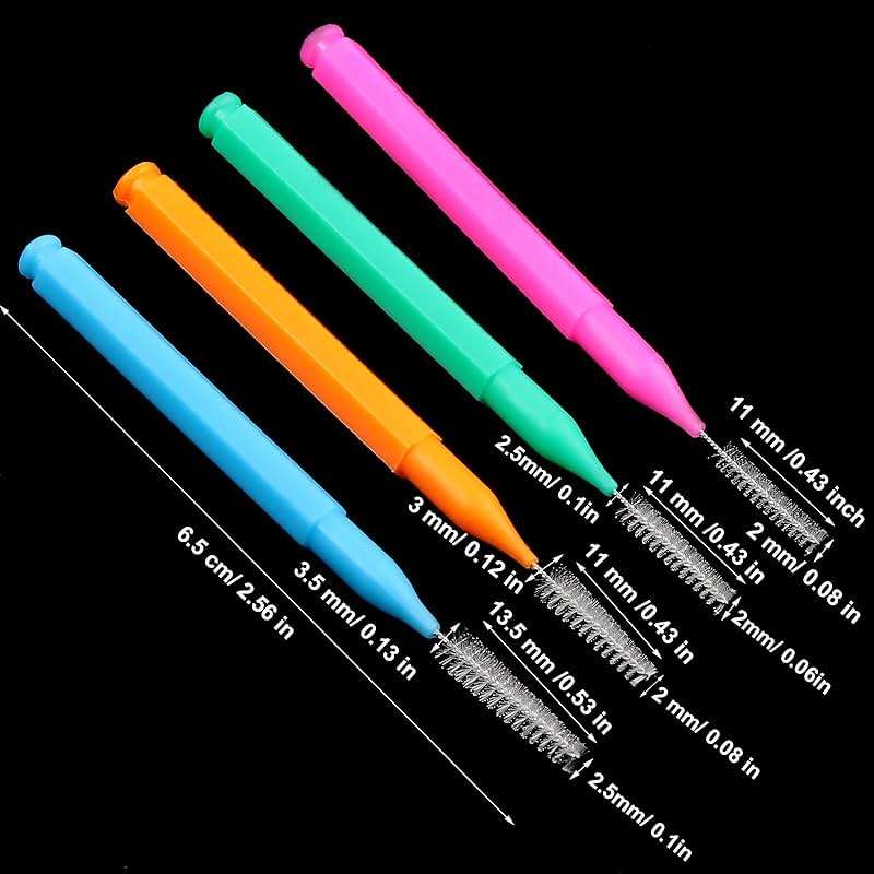 Patelai 100 Pieces Braces Dental Brush for Cleaner Interdental Toothpick Dental Tooth Flossing Head Oral Hygiene Flosser Toothpick Cleaners Tooth Tool(Bright Colors,Multiple Sizes) - Image 2
