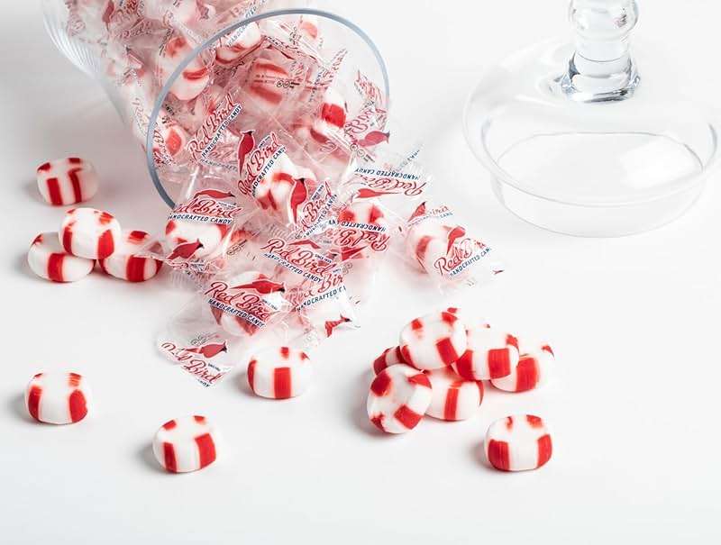 Red Bird Soft Peppermint Puffs Candy, Individually Wrapped Soft Mints, 52 oz Tub - Image 5
