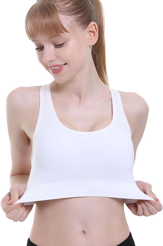 Double Couple Sports Bras for Women Padded High Impact Seamless Criss Cross Back Workout Tops Gym Activewear Bra Large - Image 7