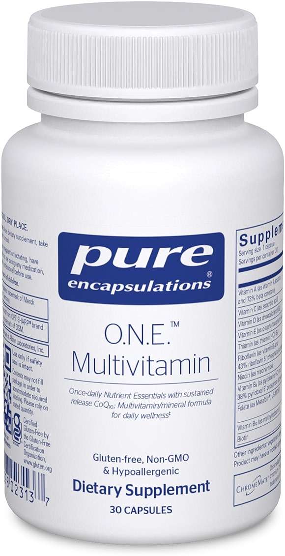 Pure Encapsulations O.N.E. Multivitamin - Once Daily Multivitamin with Antioxidant Complex Metafolin, CoQ10, and Lutein to Support Vision, Cognitive Function, and Cellular Health* - 30 Capsules - Image 1