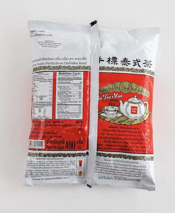 Thai Tea Mix (Number-One) Cha Tra Mue Brand, Original Thai Tea Mix from Thailand, Perfect for brewing Traditional Restaurant Style Thai Iced Tea (400g) 14.1 Ounce (Pack of 1) white - Image 2
