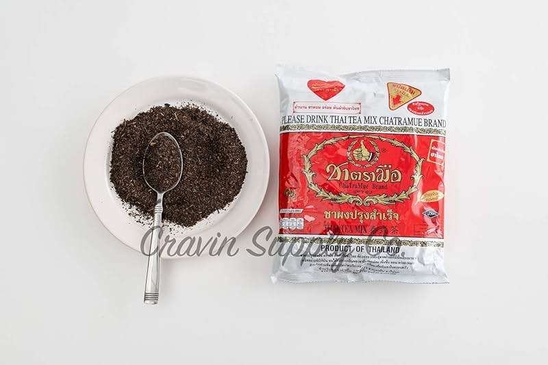 Thai Tea Mix (Number-One) Cha Tra Mue Brand, Original Thai Tea Mix from Thailand, Perfect for brewing Traditional Restaurant Style Thai Iced Tea (400g) 14.1 Ounce (Pack of 1) white - Image 3