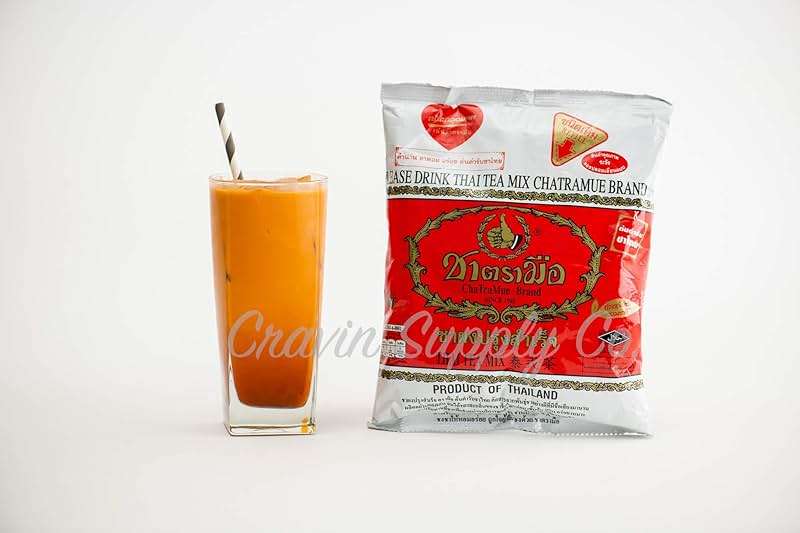 Thai Tea Mix (Number-One) Cha Tra Mue Brand, Original Thai Tea Mix from Thailand, Perfect for brewing Traditional Restaurant Style Thai Iced Tea (400g) 14.1 Ounce (Pack of 1) white - Image 7