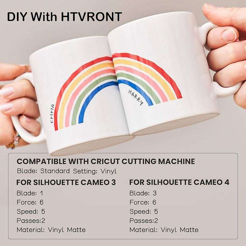 HTVRONT White Permanent Vinyl, 12" x 14 FT Glossy White Adhesive White Vinyl Roll Compatible with Cricut Cutting Machine, Silhouette, Cameo Cutters, Signs, Scrapbooking, Craft, Die Cutters - Image 6