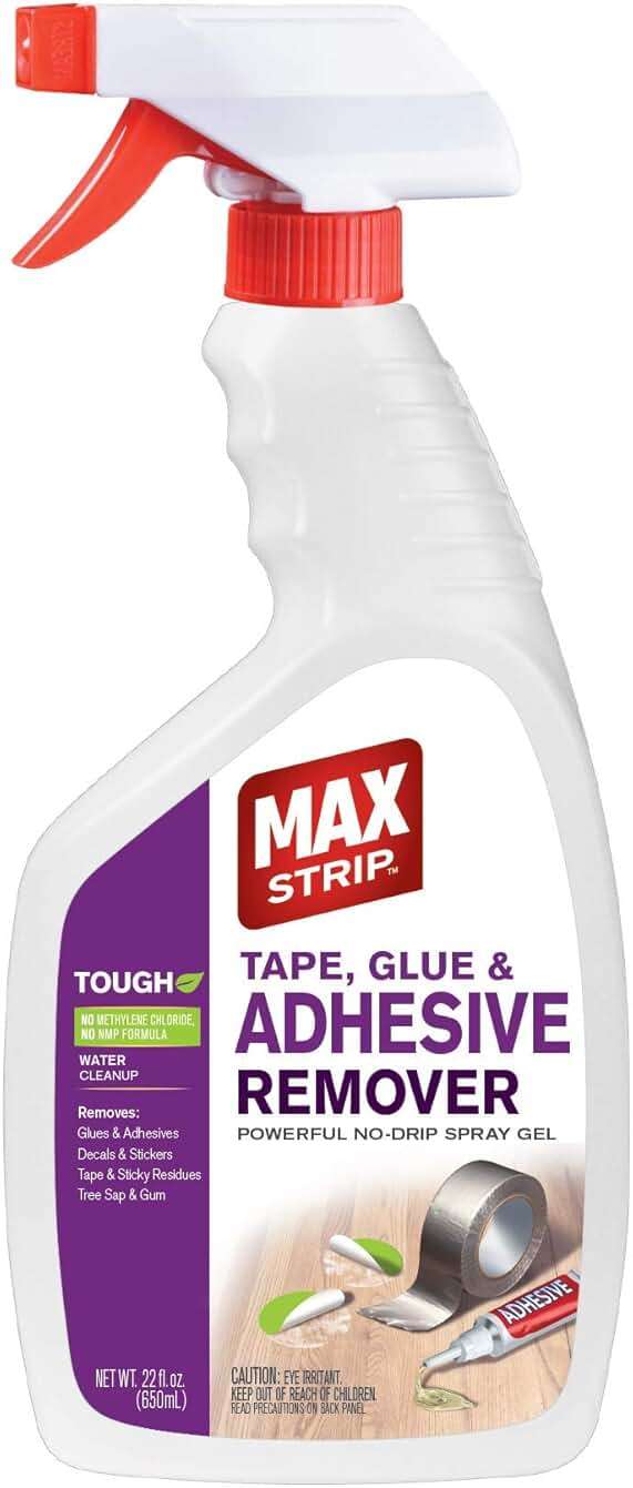 Max Strip Tape, Glue & Adhesive Remover 22oz | Fast-Acting | Removes All Kinds of Glues, Stickers & Sticky Residue | For Wood, Metal & Multiple Surfaces | No Harsh Odor Leaves Surface Clean - Image 1