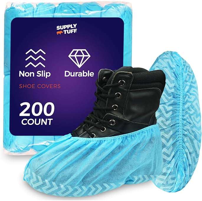 Ohana 1st Shoe Covers Disposable Non Slip, 200 Pack (100 Pairs), Durable Non Woven Boot Covers for Indoors, One Size Fits Most - Image 1