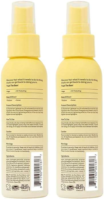 Sun Bum Blonde Hair Lightener - Vegan, Paraben, Gluten and Cruelty-Free Color Enhancing Brightener for Blondes, 2 Pack - Image 8