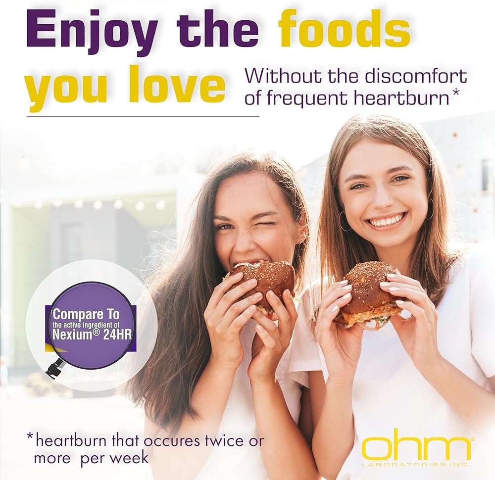 Ohm Esomeprazole Magnesium Delayed Release Capsules 20mg - Frequent Heartburn & Acid Reflux Relief, 24 Hour Chest & Stomach Acid Reducer (6 Weeks of Supply, 42, Count) - Image 6