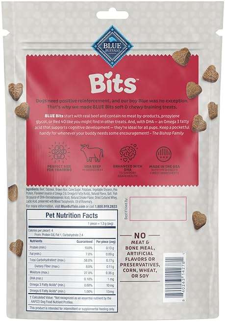 Blue Buffalo Bits Soft Dog Treats for Training, Made with Natural Ingredients & Enhanced with DHA, Beef Recipe, 19-oz Bag - Image 2