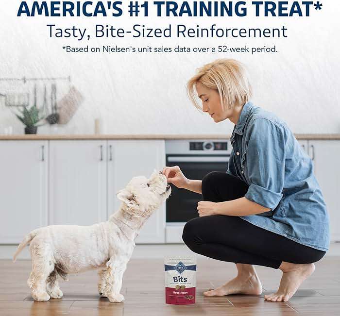 Blue Buffalo Bits Soft Dog Treats for Training, Made with Natural Ingredients & Enhanced with DHA, Beef Recipe, 19-oz Bag - Image 4